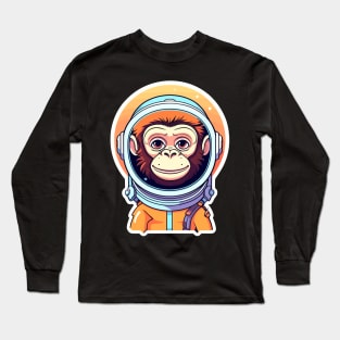 Monkey Ape Astronaut Illustration Long Sleeve T-Shirt